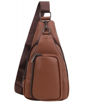 Fashion Unisex Sling Bag KF1139 BROWN